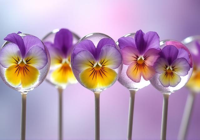 Lecca-lecca gourmet con fiori eduli