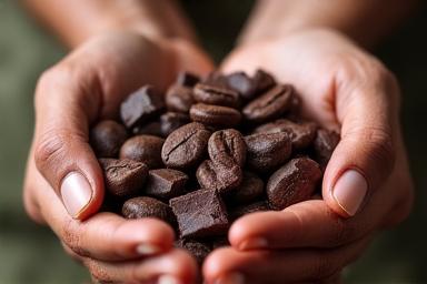 Fave di cacao di alta qualità selezionate a mano