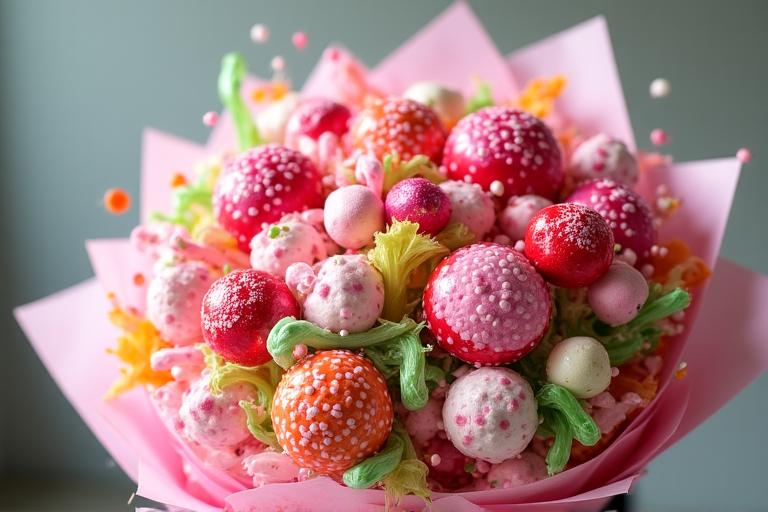 Bouquet di caramelle elegante e colorato